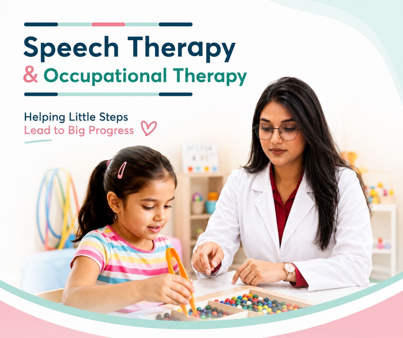 Speech therapist working with a patient at Samarth Clinic, Dehri-on-Sone